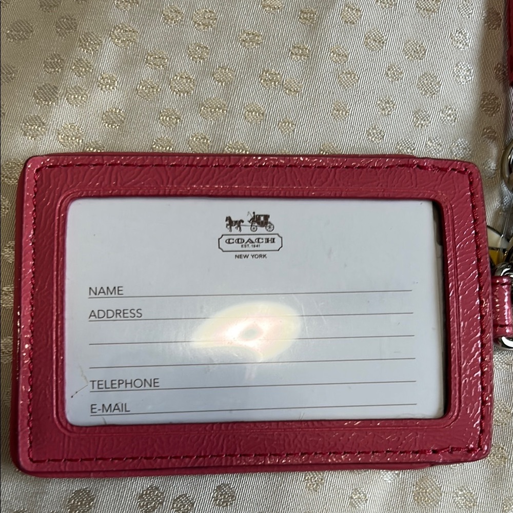 Coach Tan and Pink Key & Card Holder - Picture 3 of 5
